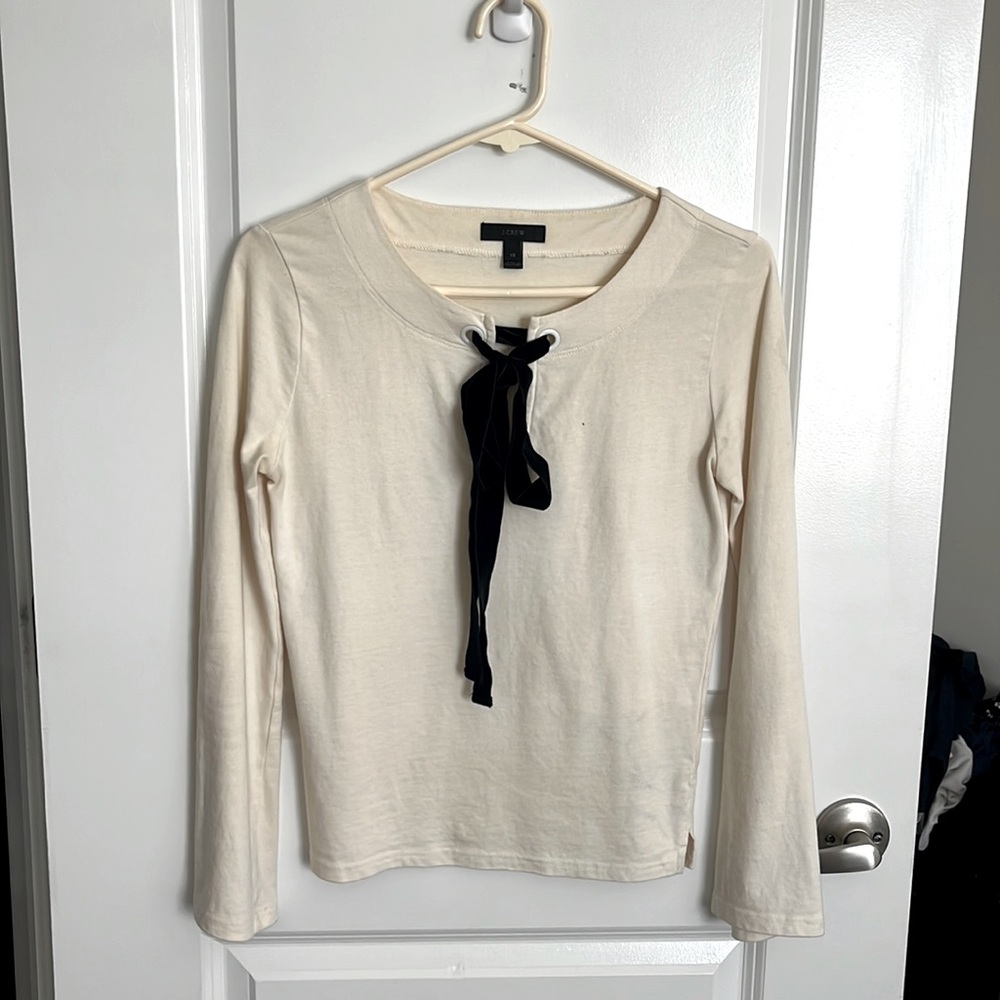 JCREW Velvet Tie Blouse